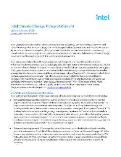 Intel Climate Change Policy Statement