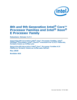 Datasheet, Vol. 2: 8th Gen Intel® Core™ Processor
