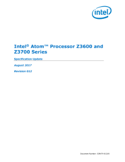 Intel Atom® Processor Z3600 and Z3700 Series Specification Update