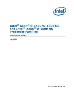 Intel® Xeon® Processor D-1500, D-1500 NS, and D-1600 NS Spec Update